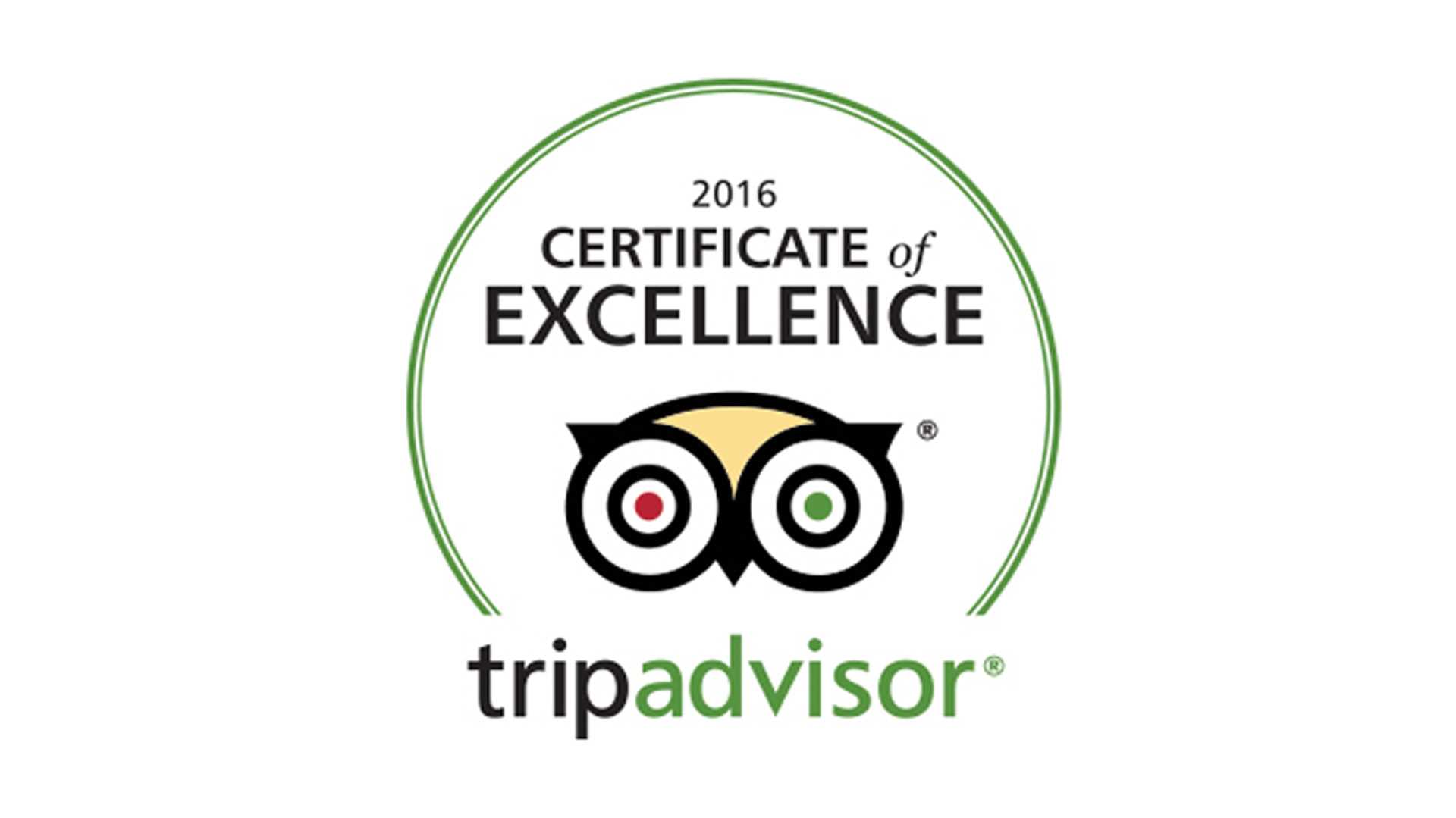 Trip Advisor 2016 Winner Badge